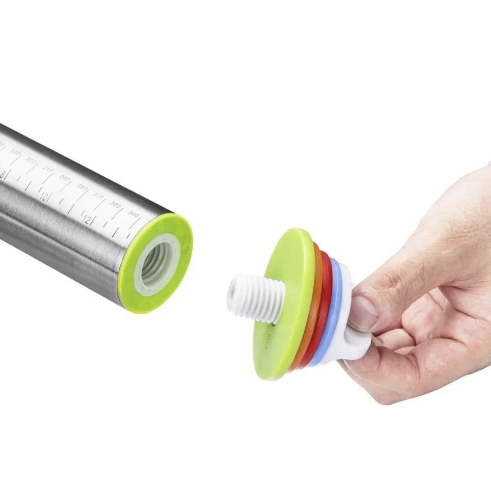 Rolling Pin & Pastry Baking Mat Set Rolling Pins W/ Adjustable Thickness Rings